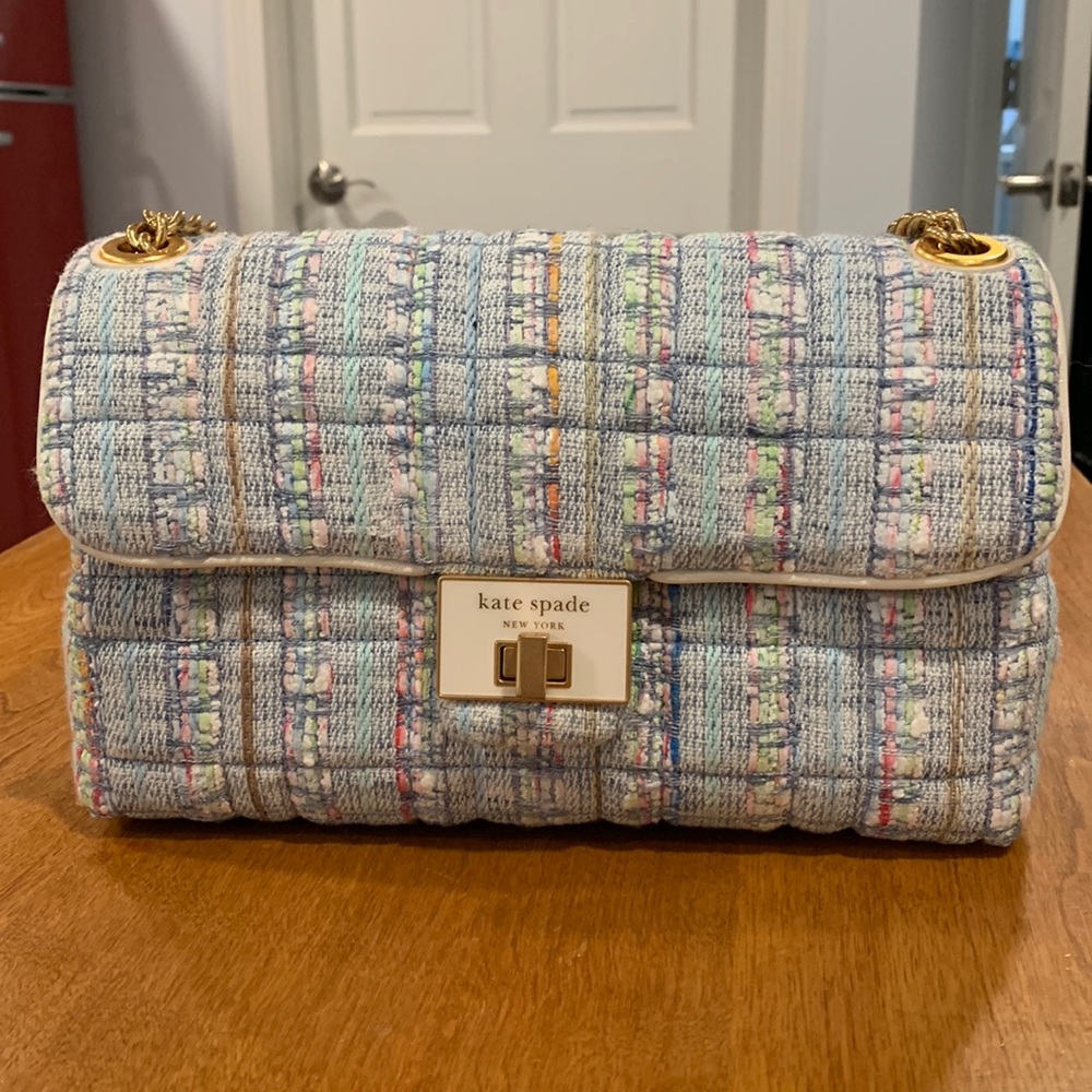 Kate Spade Evelyn Tweed Medium Convertible Shoulder Bag Purse